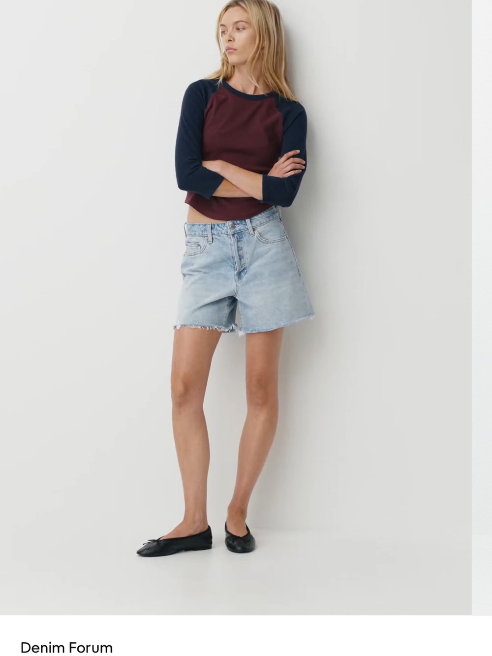 Denim Forum Light Blue Ex BF Hi - Mid Thigh Short